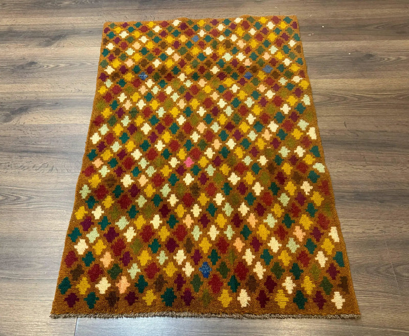 Balouch Rug 3x4, Burnt-Orange, Multicolor, Afghan Rug by Jewel Rugs
