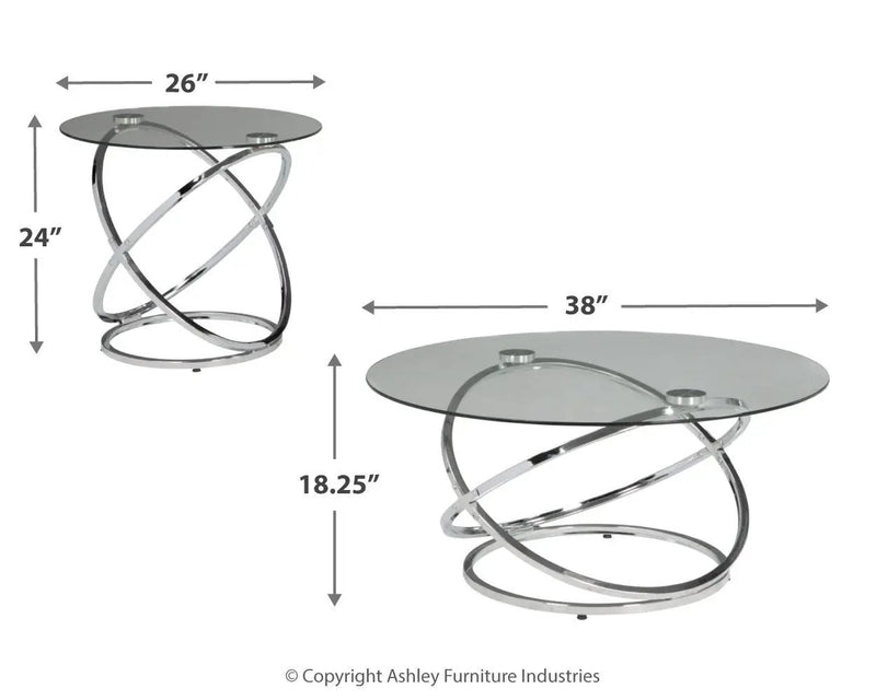 Hollynyx - Occasional Table Set (Set of 3) - Chrome Finish by Unique Piece Furniture