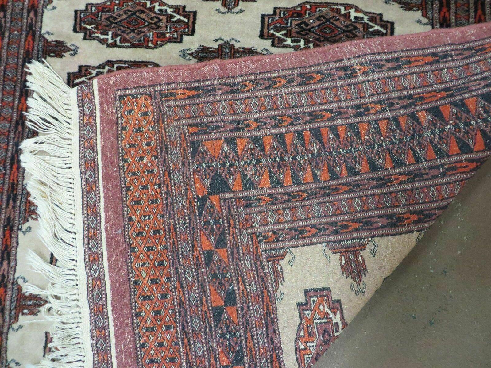 4' X 6' Vintage Handmade Bokhara Turkoman Pakistan Wool Rug Carpet Nice by Jewel Rugs