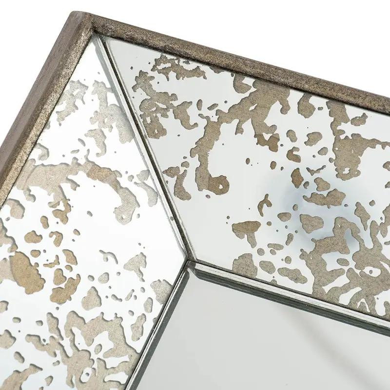 Antique Rectangle Mirror With Floral Accents, Mirrored Display Tray, Hanging Wall Mirror by Unique Piece Furniture