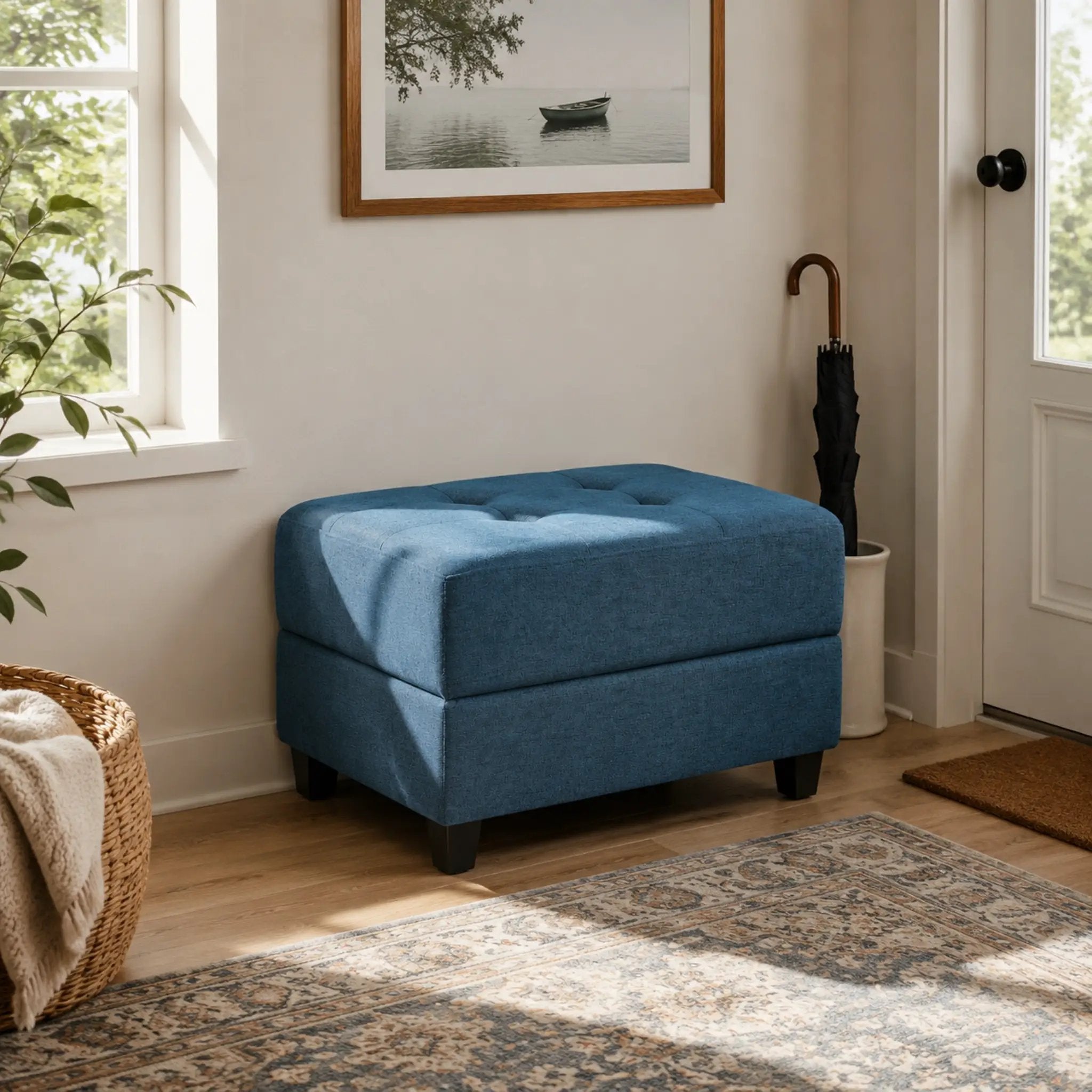 Navy Tufted Ottoman by HouseOfZazla