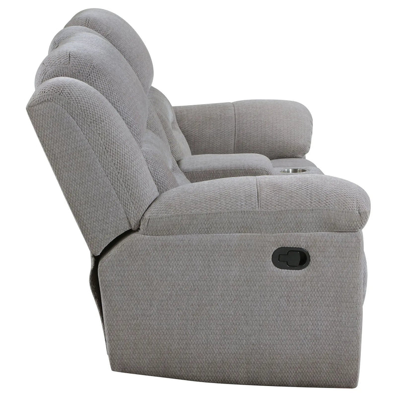Gilson Chenille Upholstered Reclining Loveseat Grey by Unique Piece Furniture