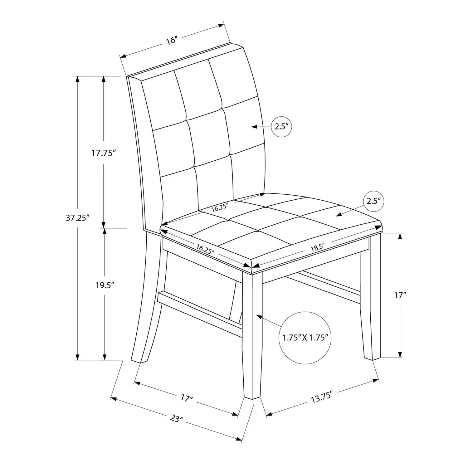 Dining Chair, Upholstered, Dining Room, Transitional (Set of 2) - Cream by Unique Piece Furniture