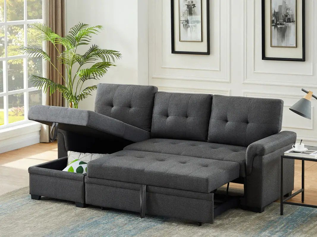 Destiny - Reversible Sleeper Sectional Sofa With Storage Chaise by Unique Piece Furniture