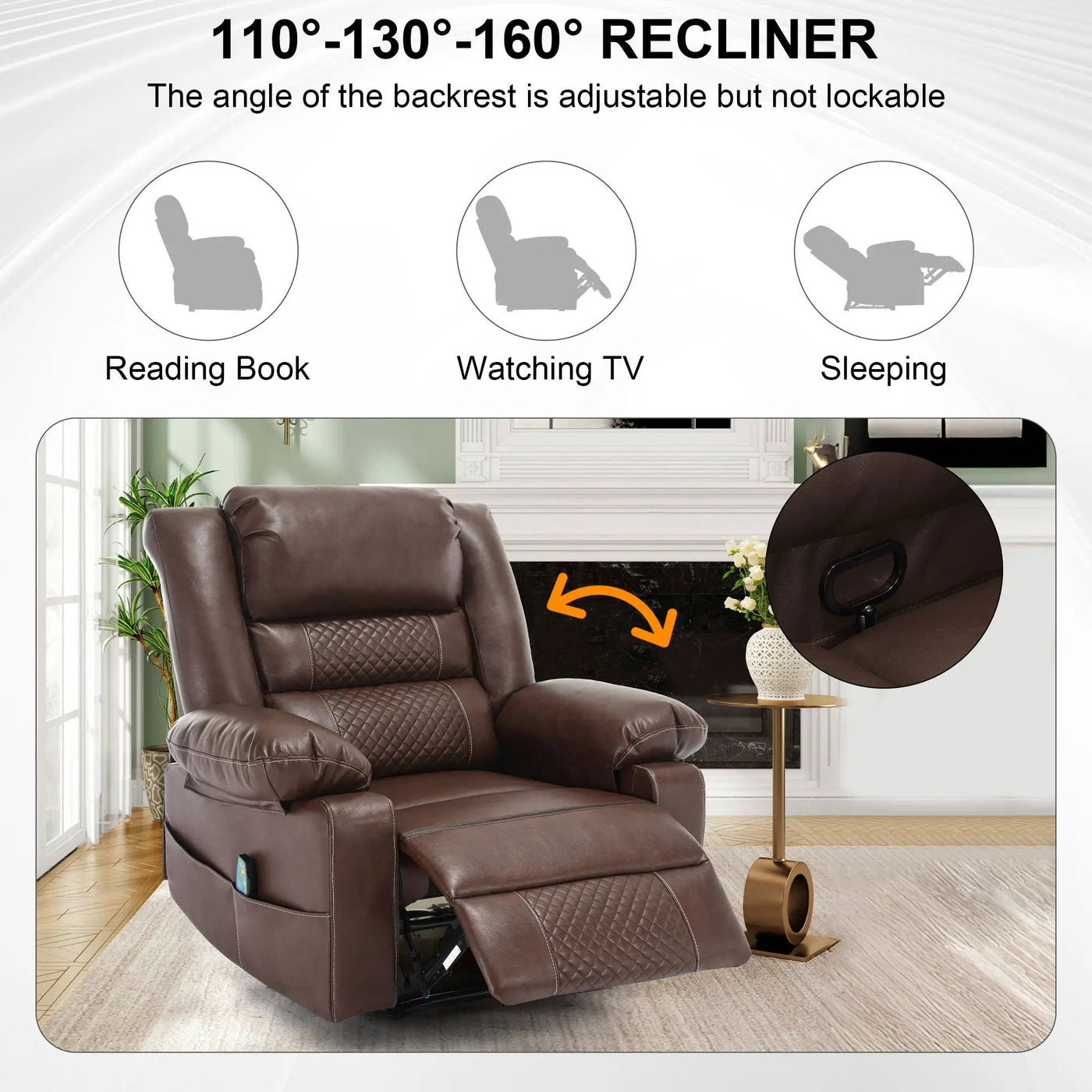 Breathable Massage Recliner Manual Chair by Unique Piece Furniture