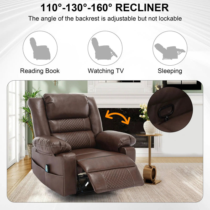 Breathable Massage Recliner Manual Chair by Unique Piece Furniture