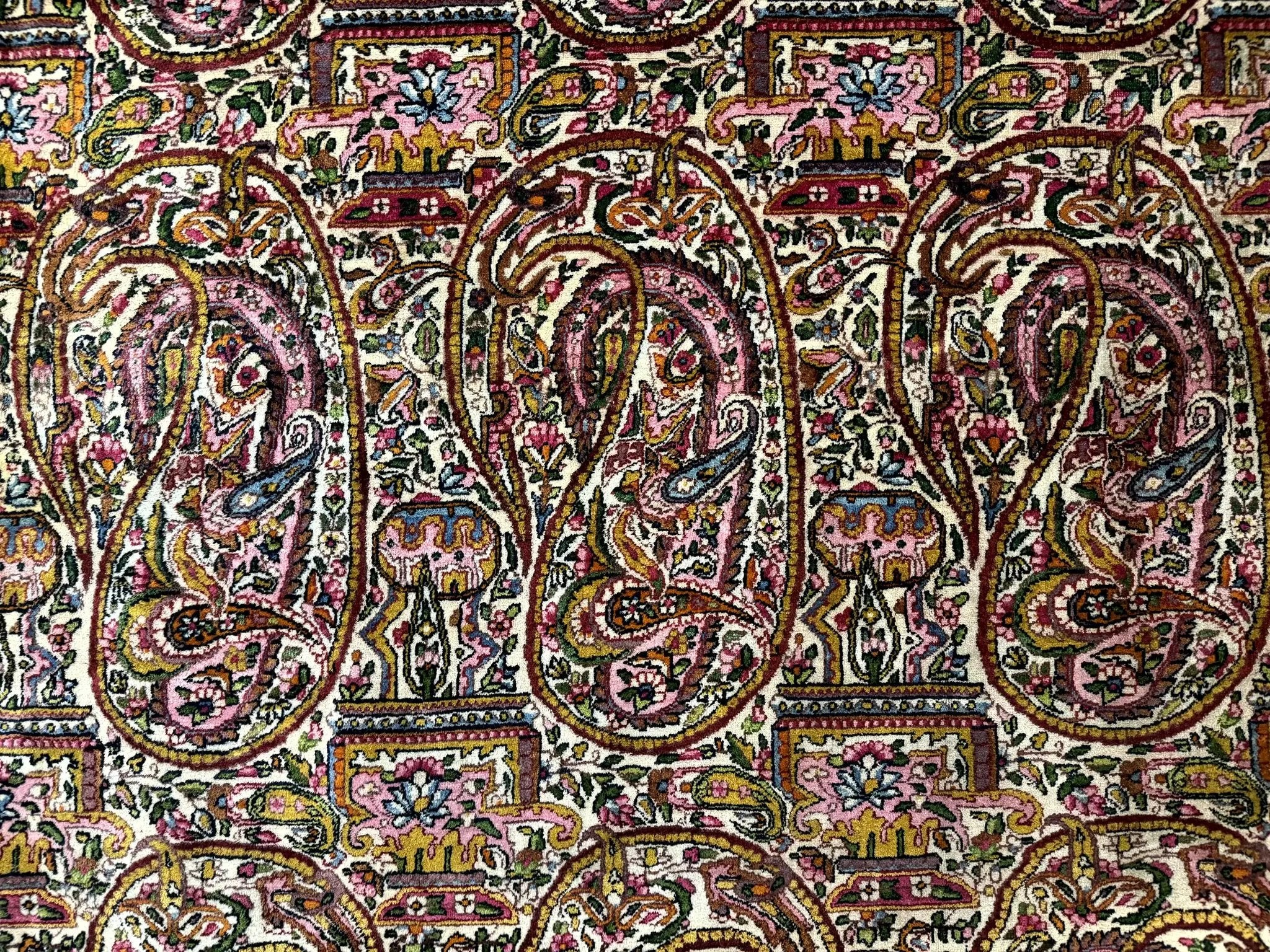 Rare Antique Persian Kerman Lavar Rug 9x12, Boteh Paisley Design by Jewel Rugs