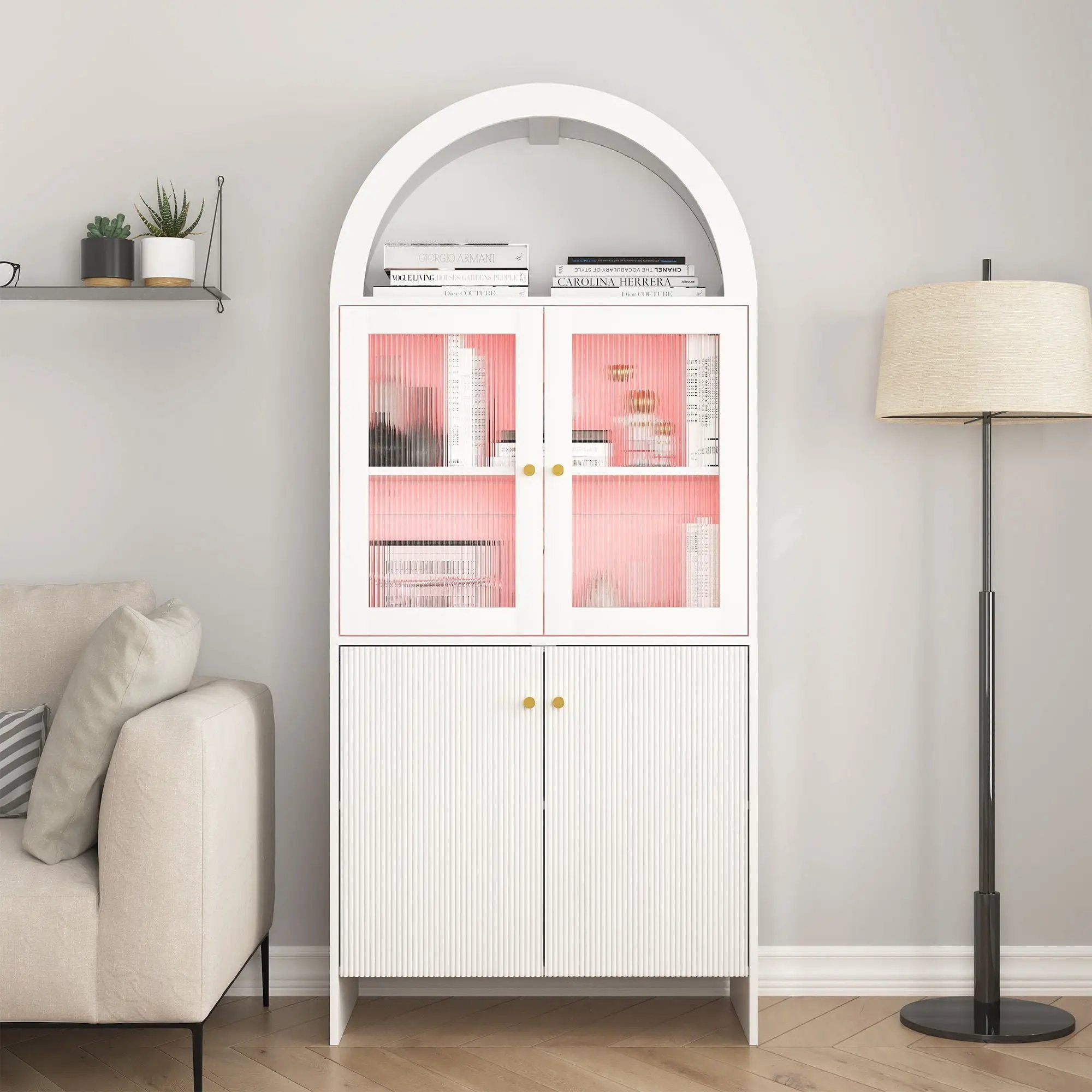Modern Tech Inspired Dome Cabinet With LED Lighting by HouseOfZazla