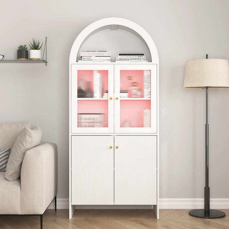 Modern Tech Inspired Dome Cabinet With LED Lighting by HouseOfZazla