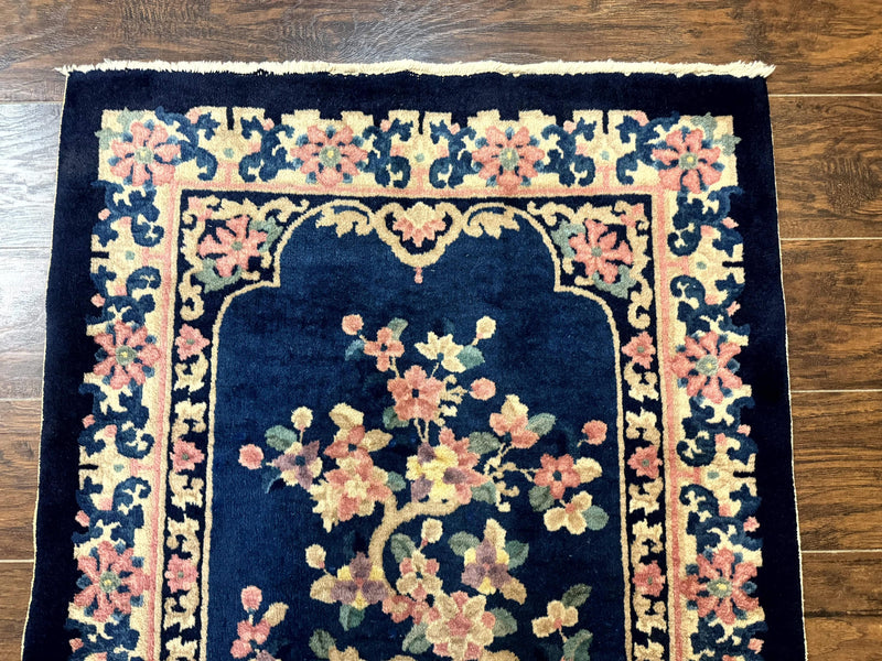 Chinese Rug 3x6, Peking Rug, Blue Chinese Wool Rug, Fete Rug by Jewel Rugs