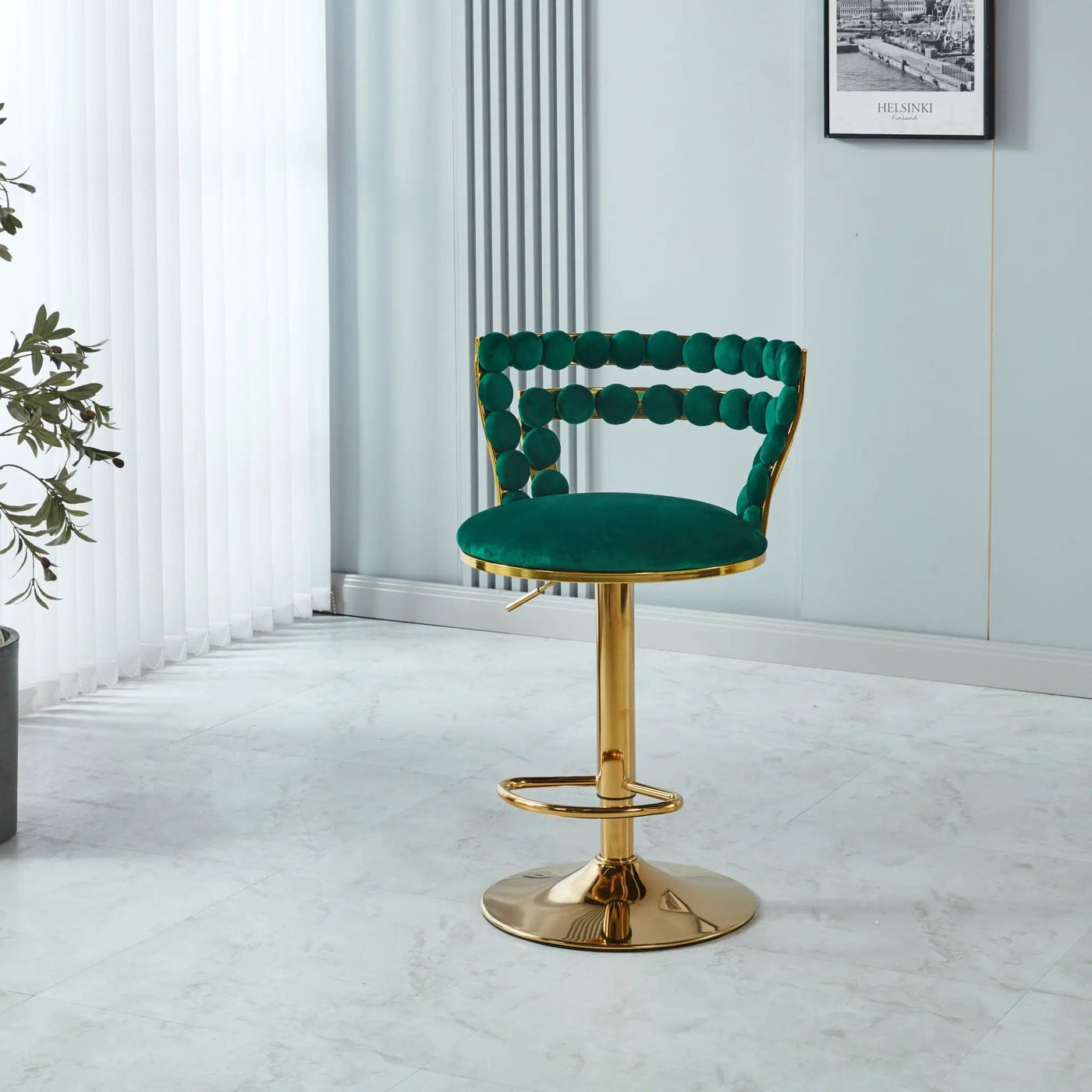 Modern Bar Chair With Iron Tube Legs, Soft Cushions And Comfortable Backrest (Set of 2) by HouseOfZazla