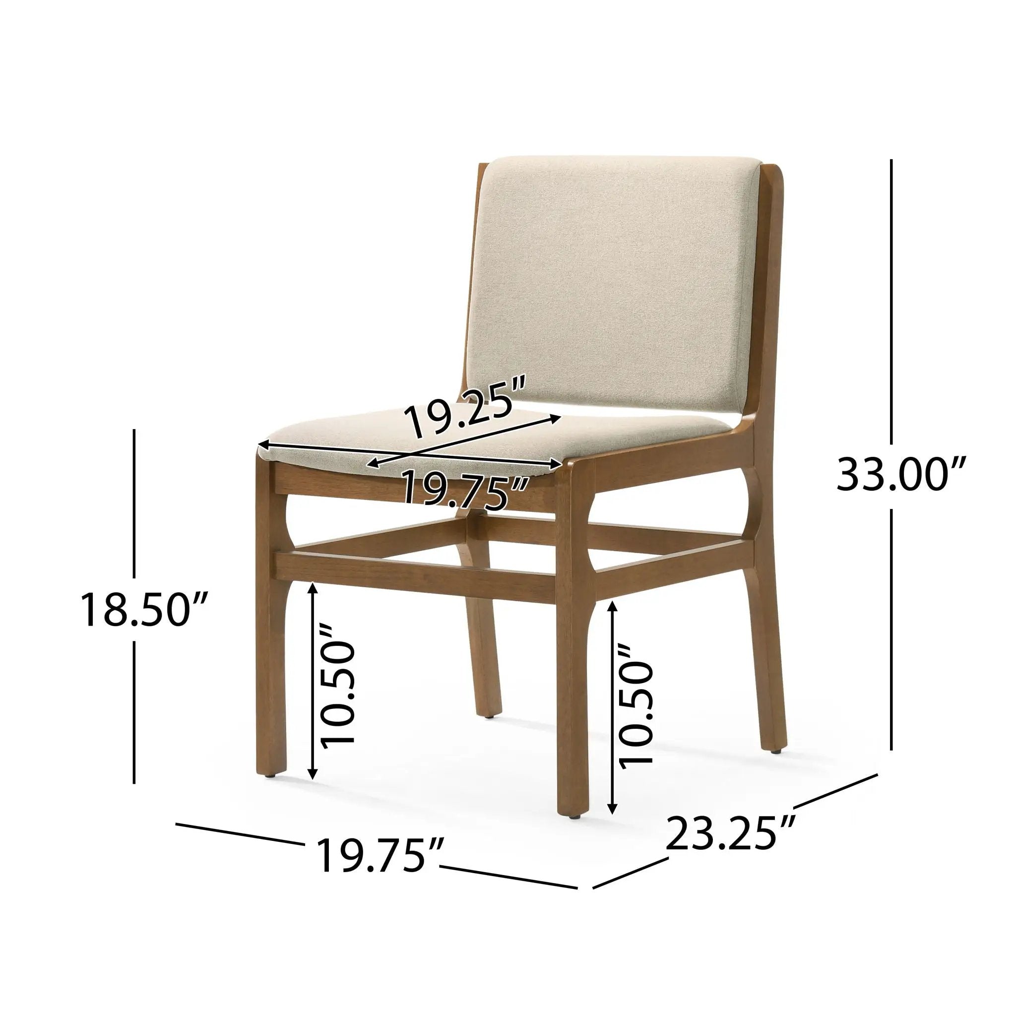 Contemporary Dining Chair Set Upholstered Fabric With Rubberwood Frame by HouseOfZazla