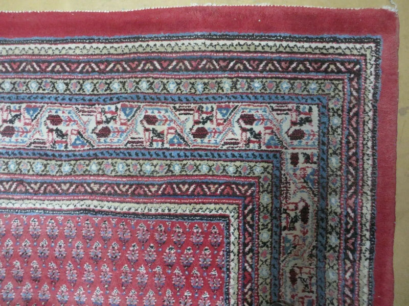 7' X 9' Vintage India Oriental Paisley Handmade Wool Rug Red Vegetable Dyes by Jewel Rugs