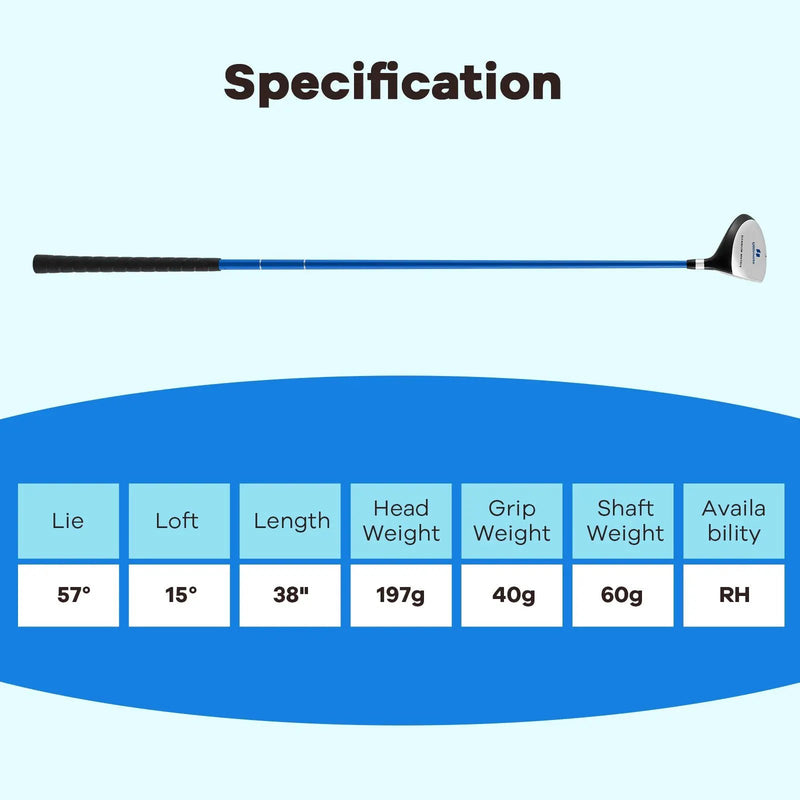 38 Inch 165CC Junior #3 Fairway Wood Golf Club with Fiberglass Shaft for Kids Ages 11-14 by DirectDeals