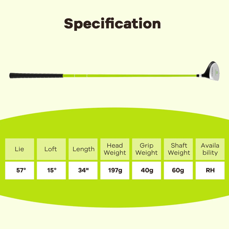34 Inch 165CC Junior #3 Fairway Wood Golf Club with Fiberglass Shaft for Kids Ages 8-10 by DirectDeals