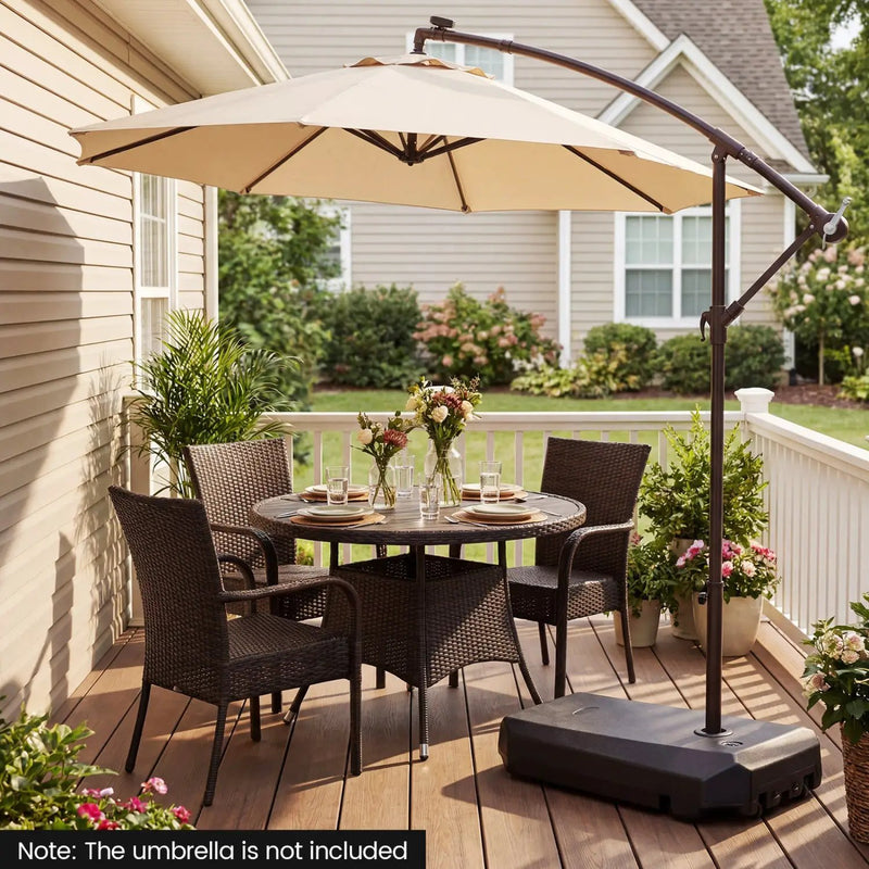 165 LBS Cantilever Umbrella Base with Wheels and Cross Base by DirectDeals