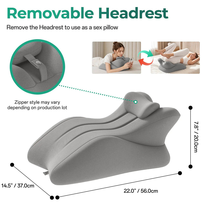 27° Ergonomic Memory Foam Support Pillow for Couples by HouseOfZazla