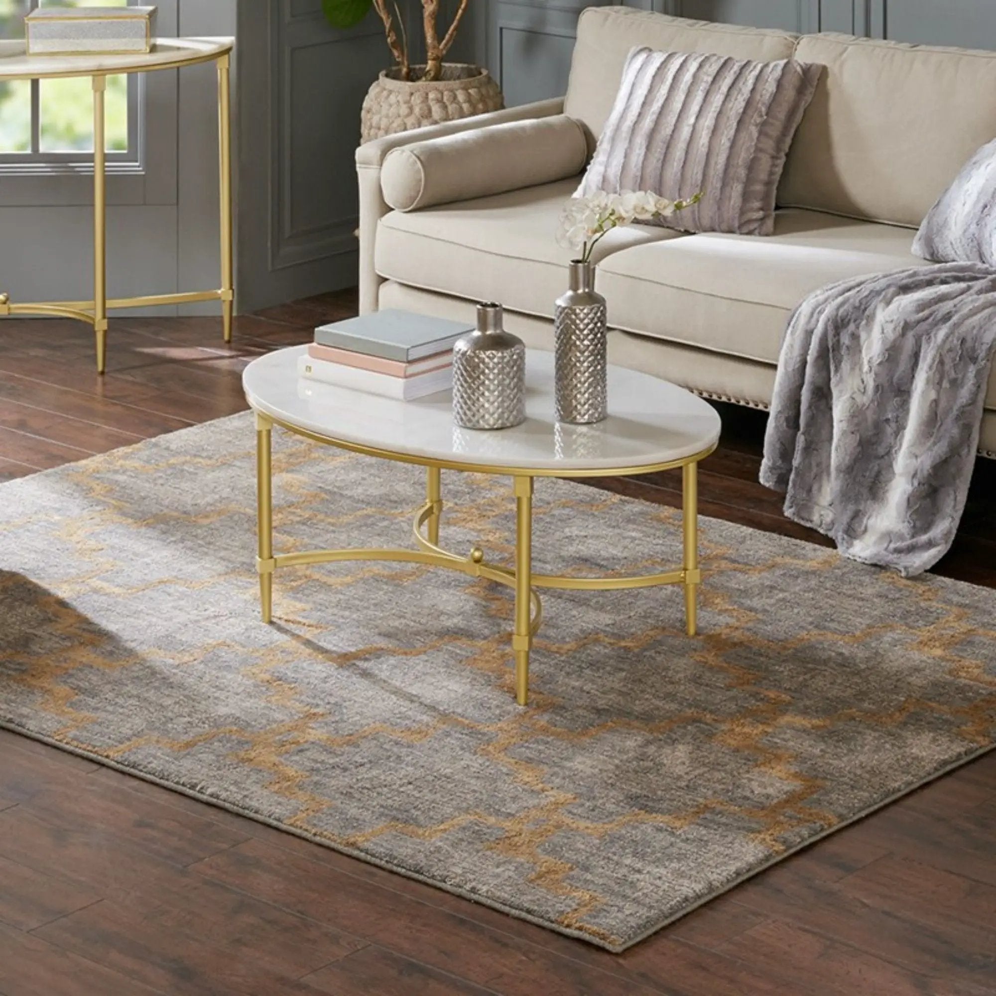 Bordeaux - Coffee Table - White / Gold by Unique Piece Furniture