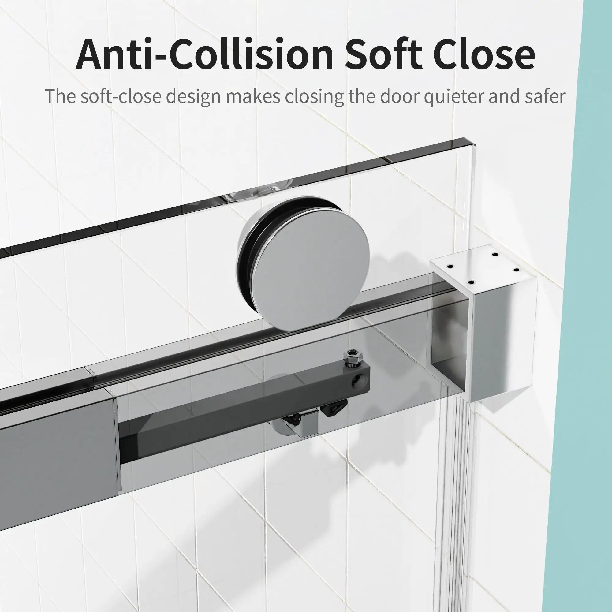 Frameless Sliding Shower Door With Soft- Close, 3 / 8" Tempered Glass by HouseOfZazla