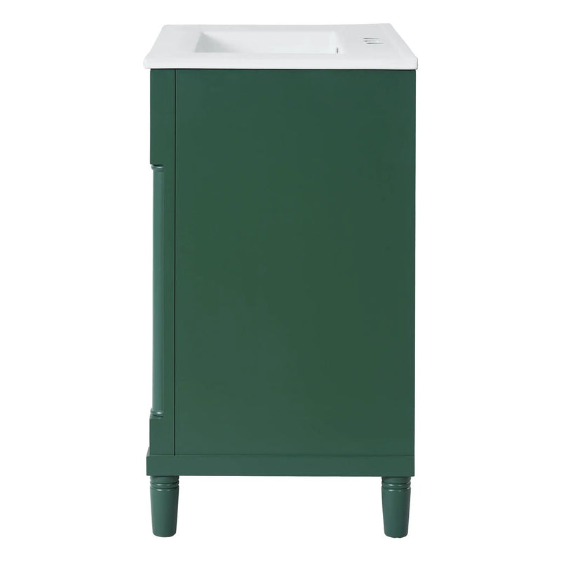 Bathroom Vanity With Sink, Freestanding Storage Cabinet & 2 Drawers And Soft Closing Door, Solid Legs, Frame, Basin,