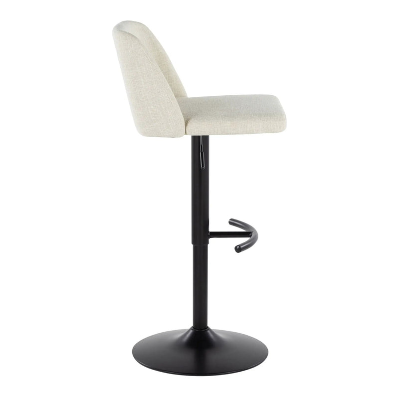 Toriano - Contemporary Adjustable Barstool Swivel With Rounded T Footrest (Set of 2) by Unique Piece Furniture
