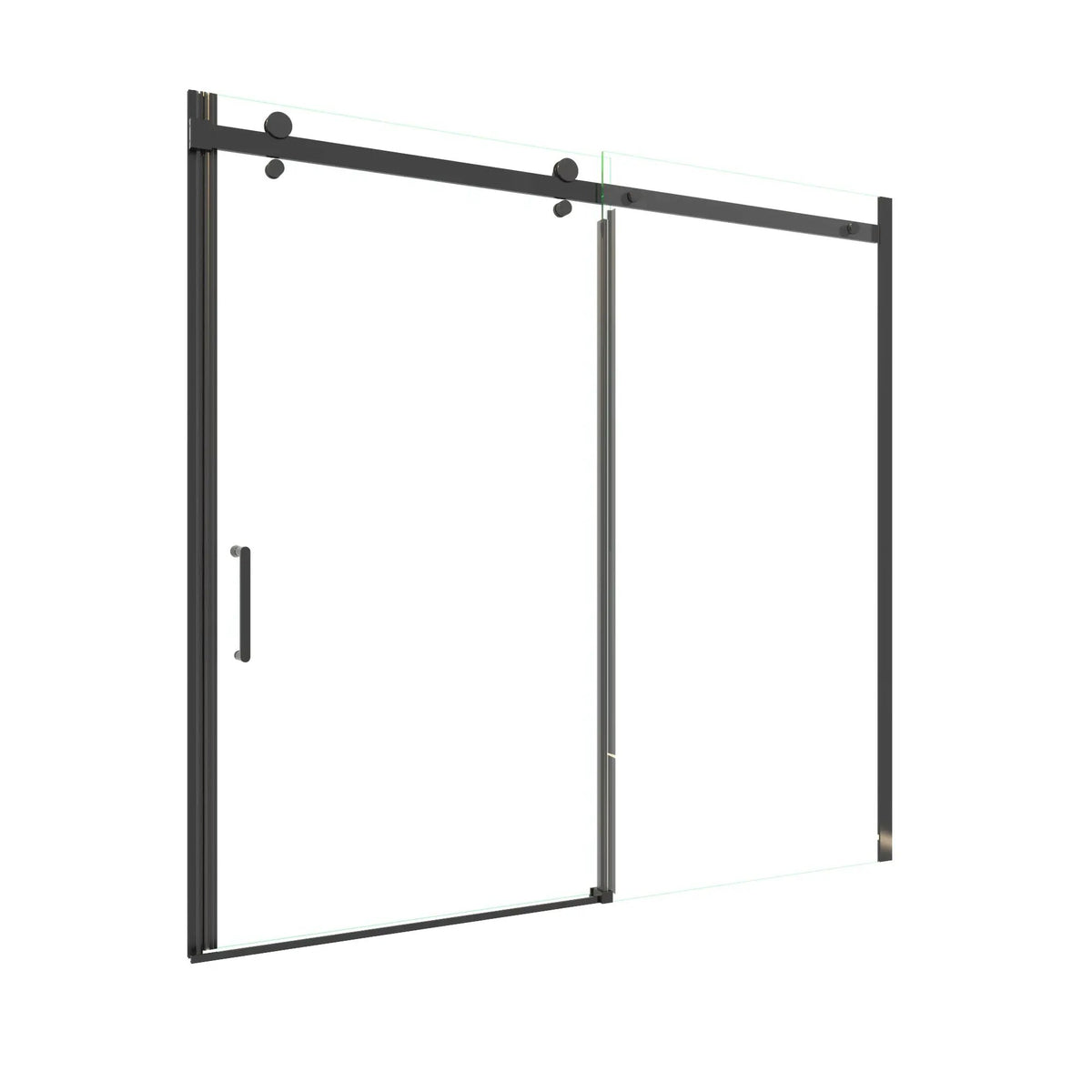 Mod Semi-Frameless Sliding Bathtub Door in Matte Black, photo 3 of 10