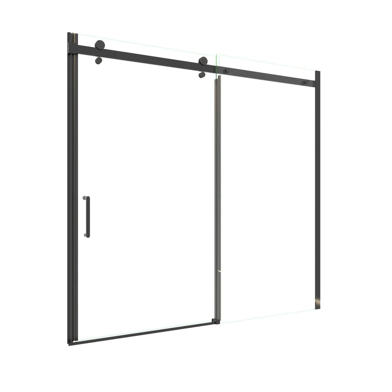 Mod Semi-Frameless Sliding Bathtub Door in Matte Black, photo 3 of 10