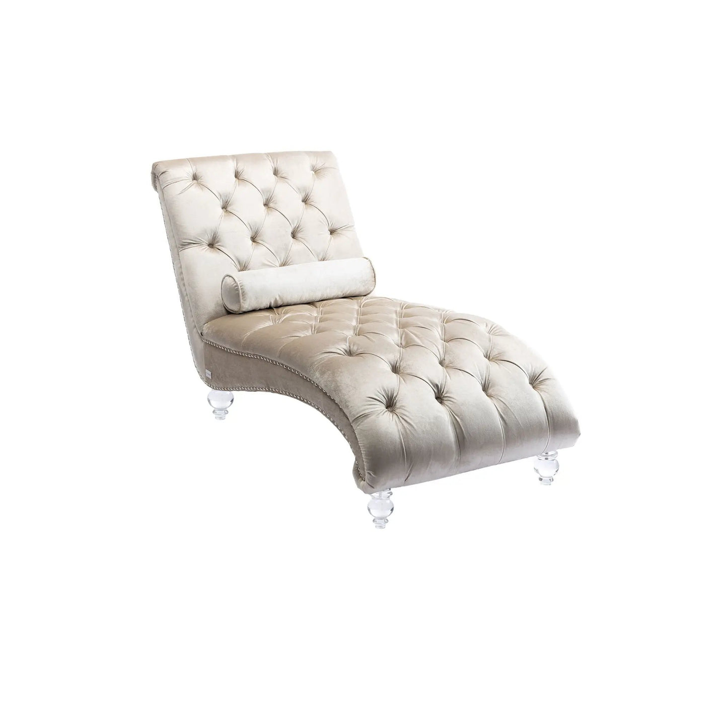 Chaise Lounge Indoor, Button Tufted Upholstered Chaise Lounge Chair With Pillow by Unique Piece Furniture