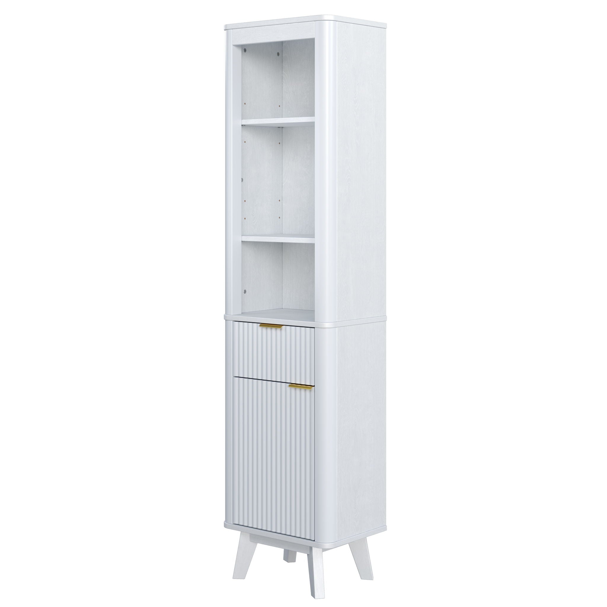 Tall Bathroom Storage Cabinet With Adjustable Shelves And 1 Drawer & Door by HouseOfZazla