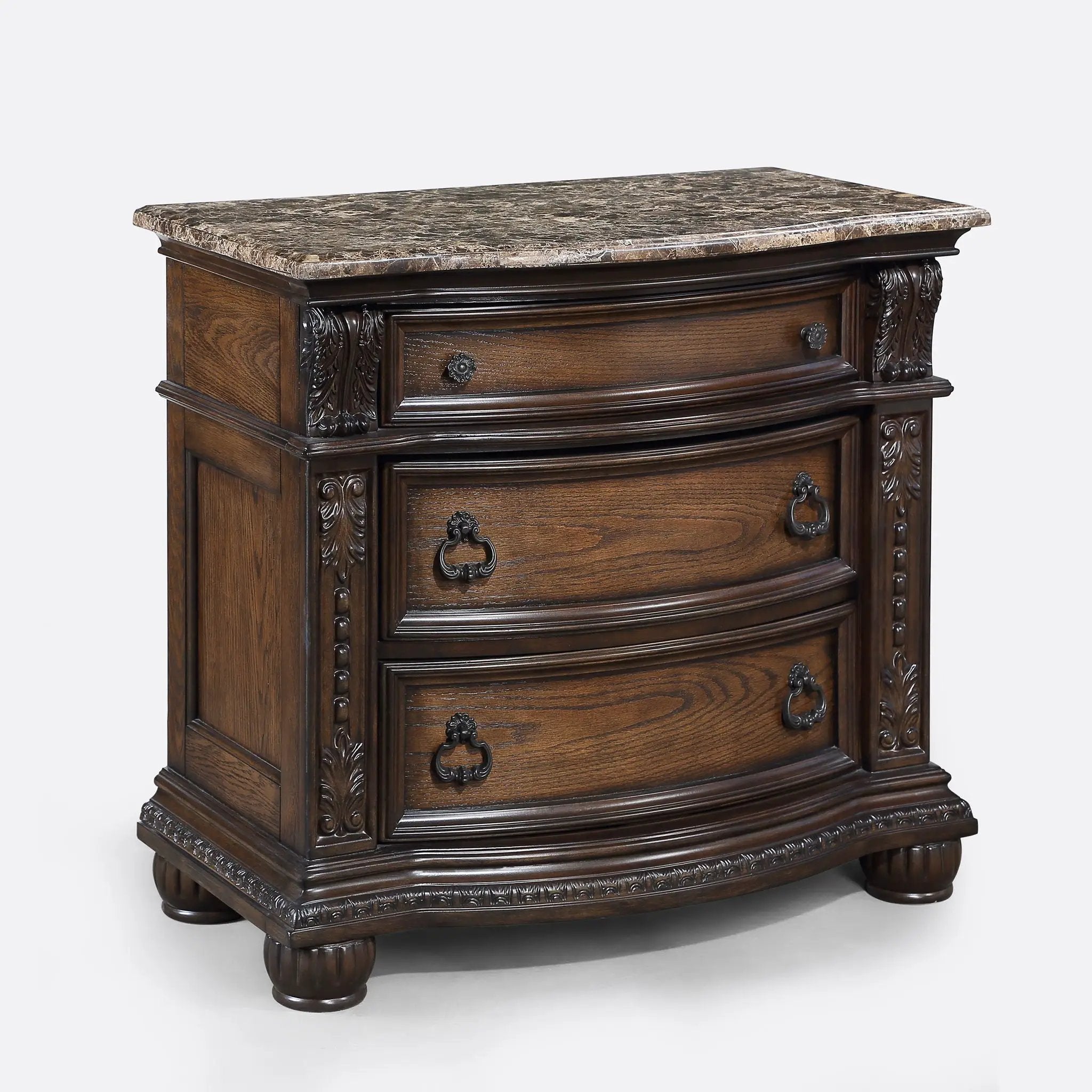 3 Drawers Nightstand - Brown / Cherry by Unique Piece Furniture