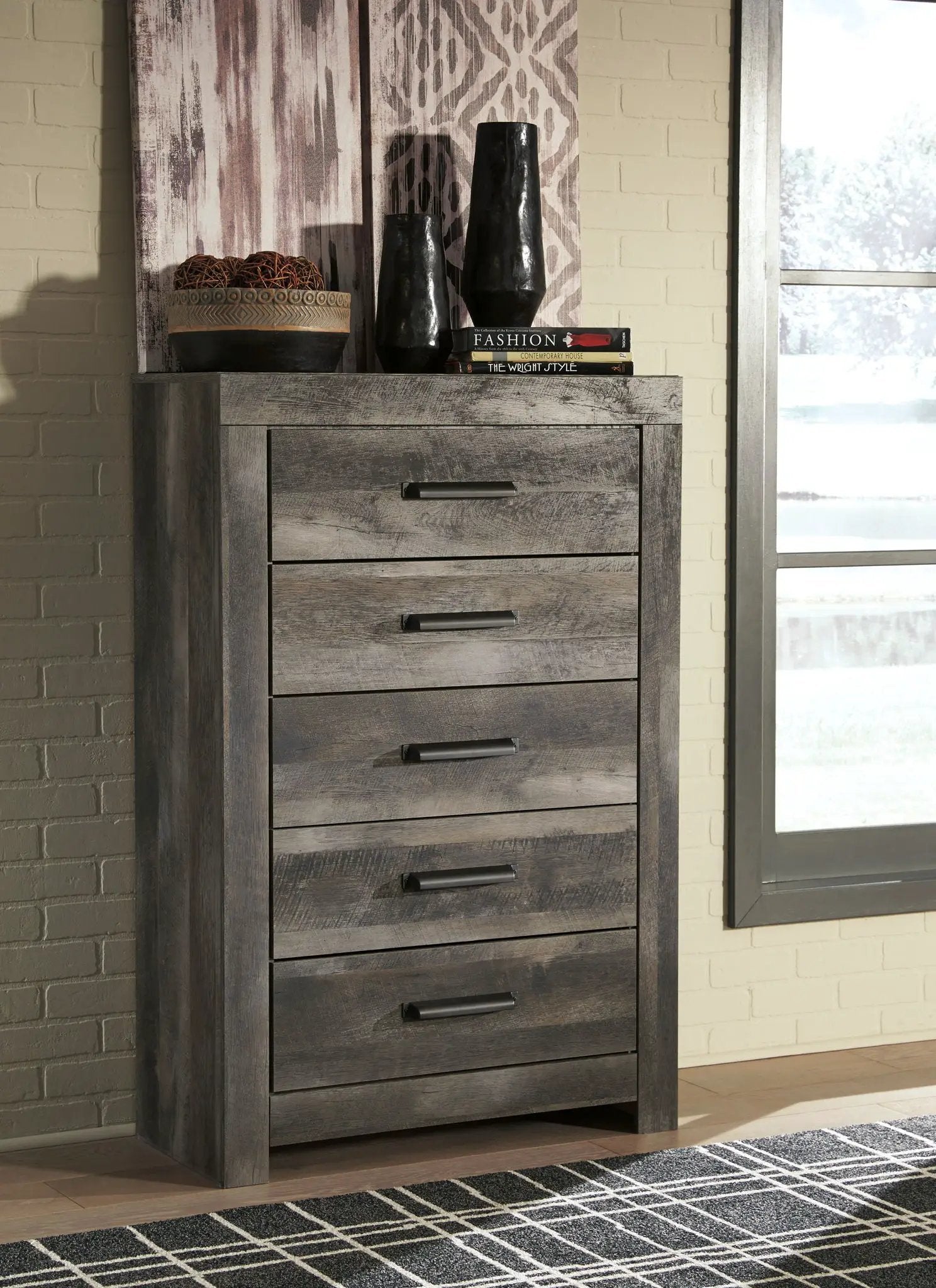 Wynnlow - Five Drawer Chest - Gray by Unique Piece Furniture