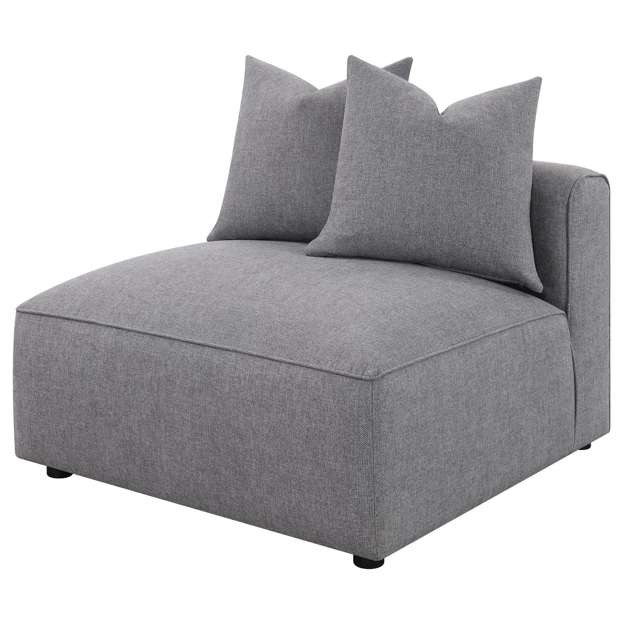 Amherst - Armless Chair With Accent Pillow - Gray by HouseOfZazla