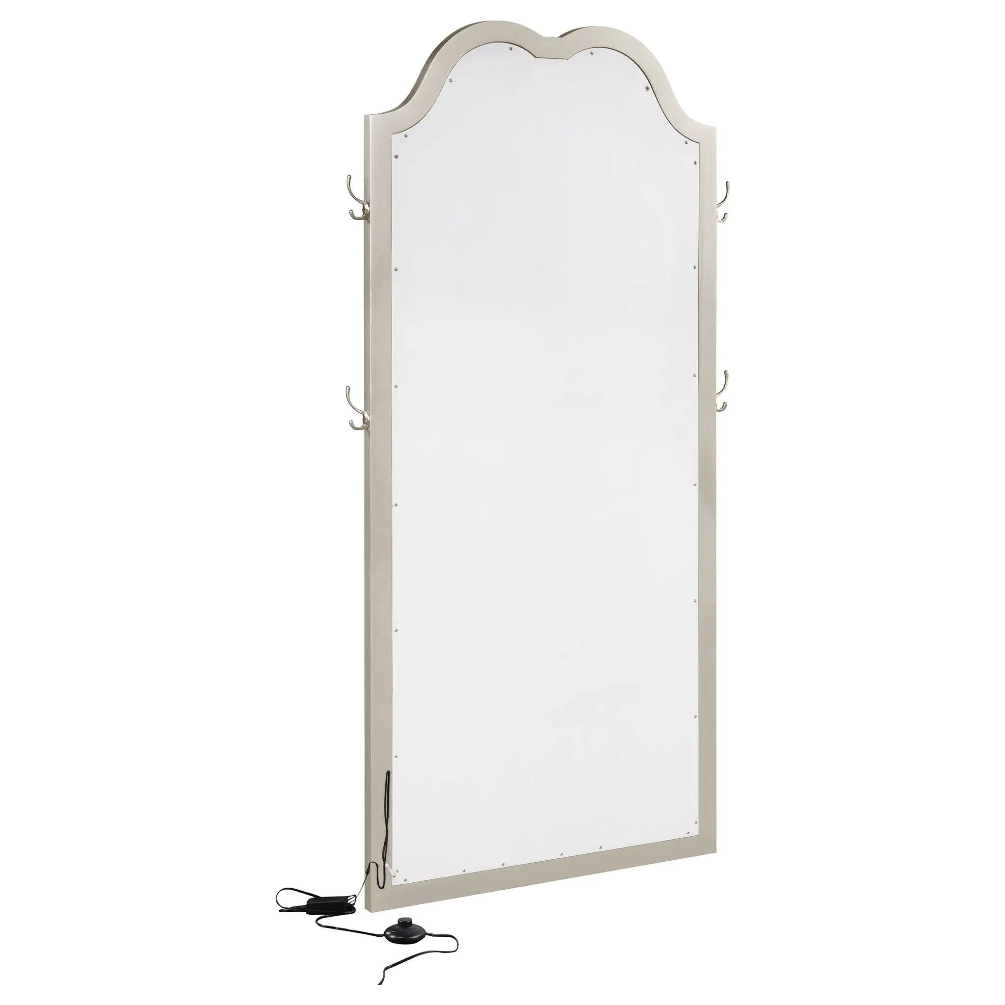 Evangeline Full Length LED Light Floor Mirror Silver Oak by Unique Piece Furniture