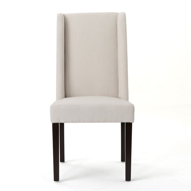 Modern Wingback Dining Chair (Set of 2) With Upholstered - Ivory by HouseOfZazla