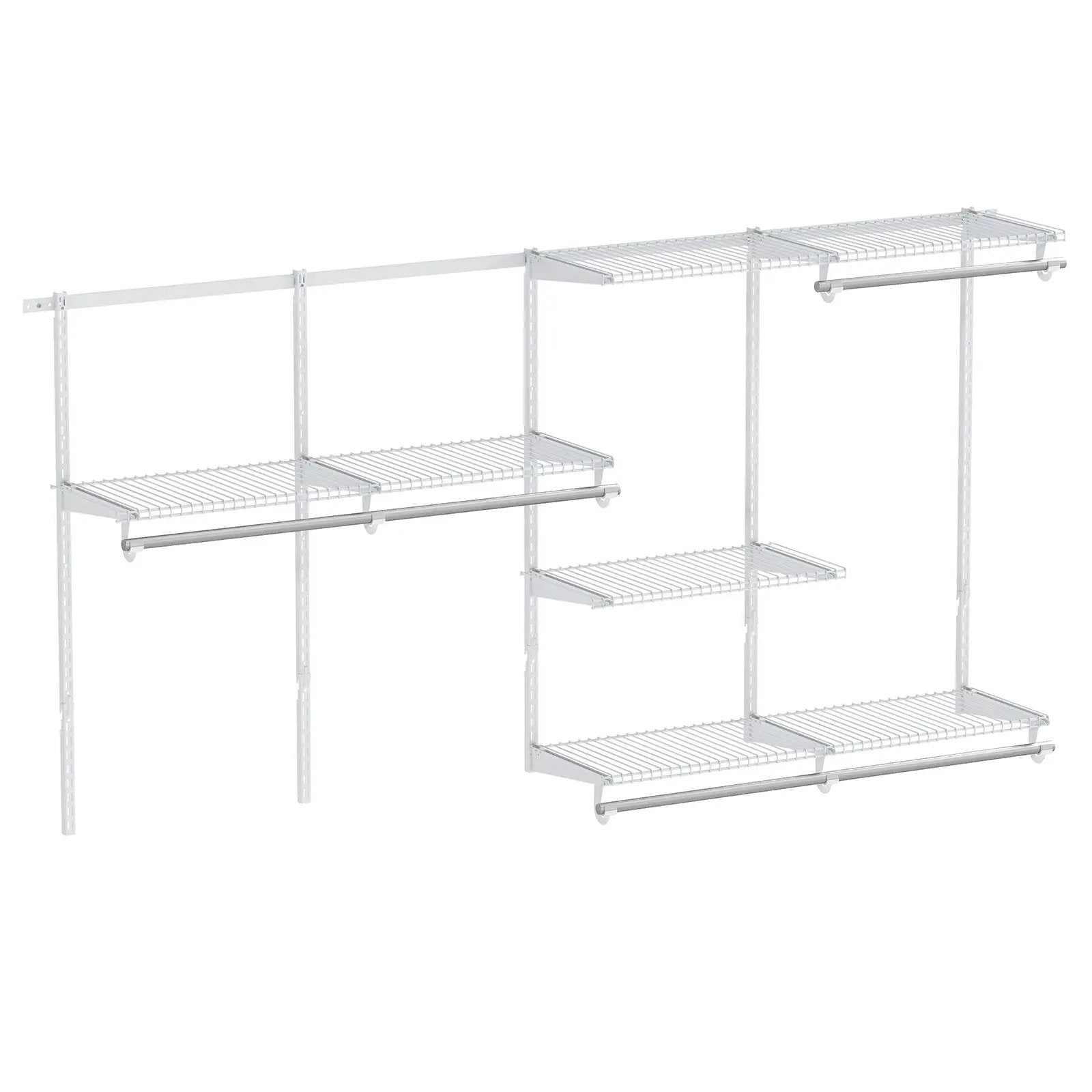 Closet System 4-8 FT Wall-Mounted Closet Shelves and Rod by DirectDeals