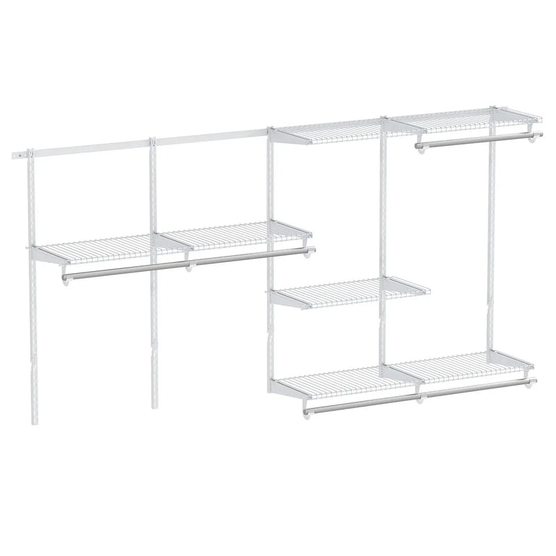 Closet System 4-8 FT Wall-Mounted Closet Shelves and Rod by DirectDeals