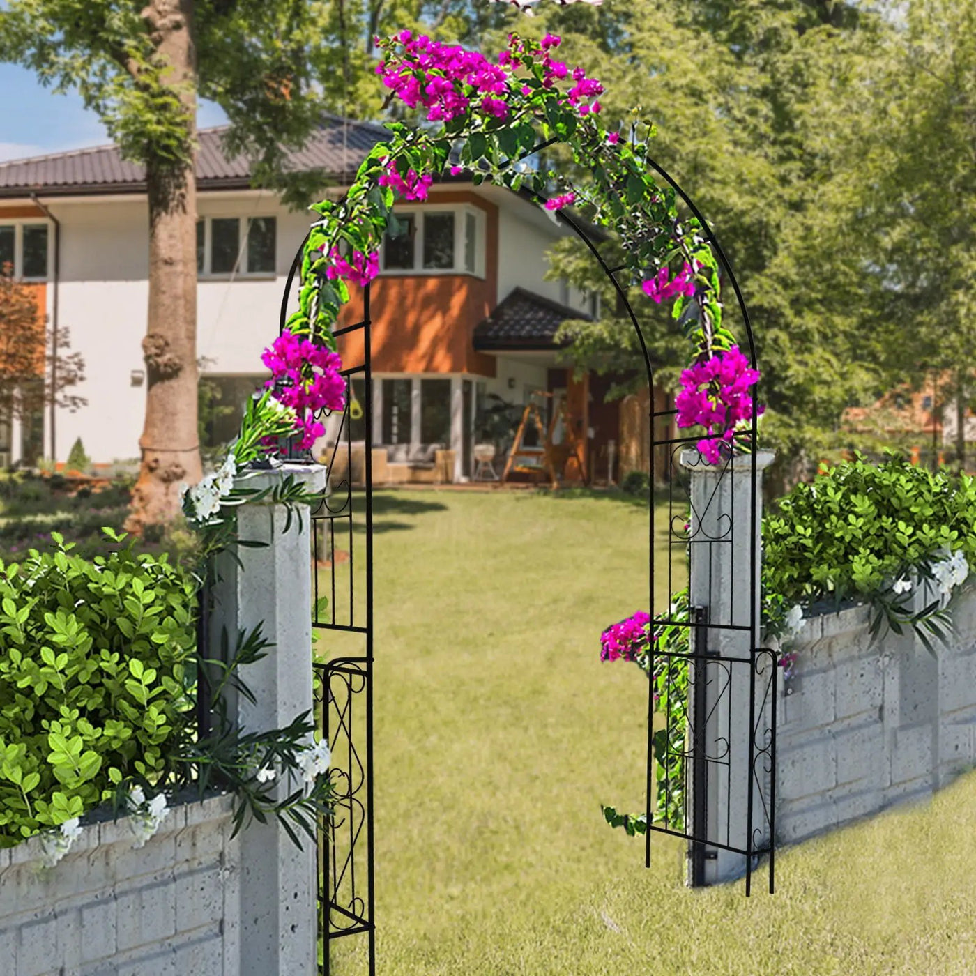 Metal Garden Arch Garden Arbor Trellis Climbing Plants Support Rose Arch Outdoor Arch by Unique Piece Furniture