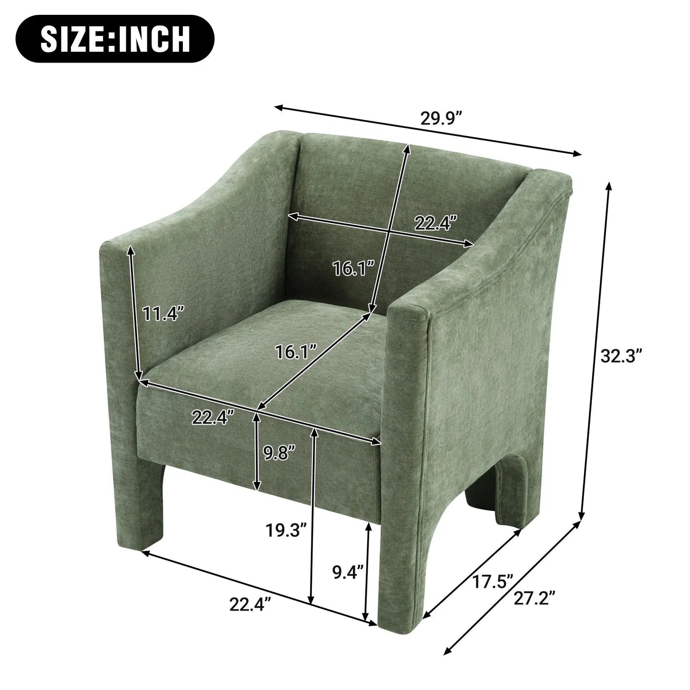 Barrel Accent Chair With Enclosed Arms by Unique Piece Furniture