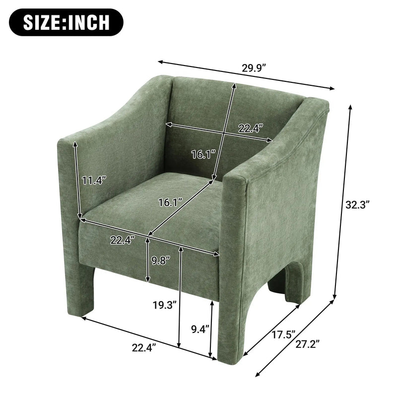 Barrel Accent Chair With Enclosed Arms by Unique Piece Furniture