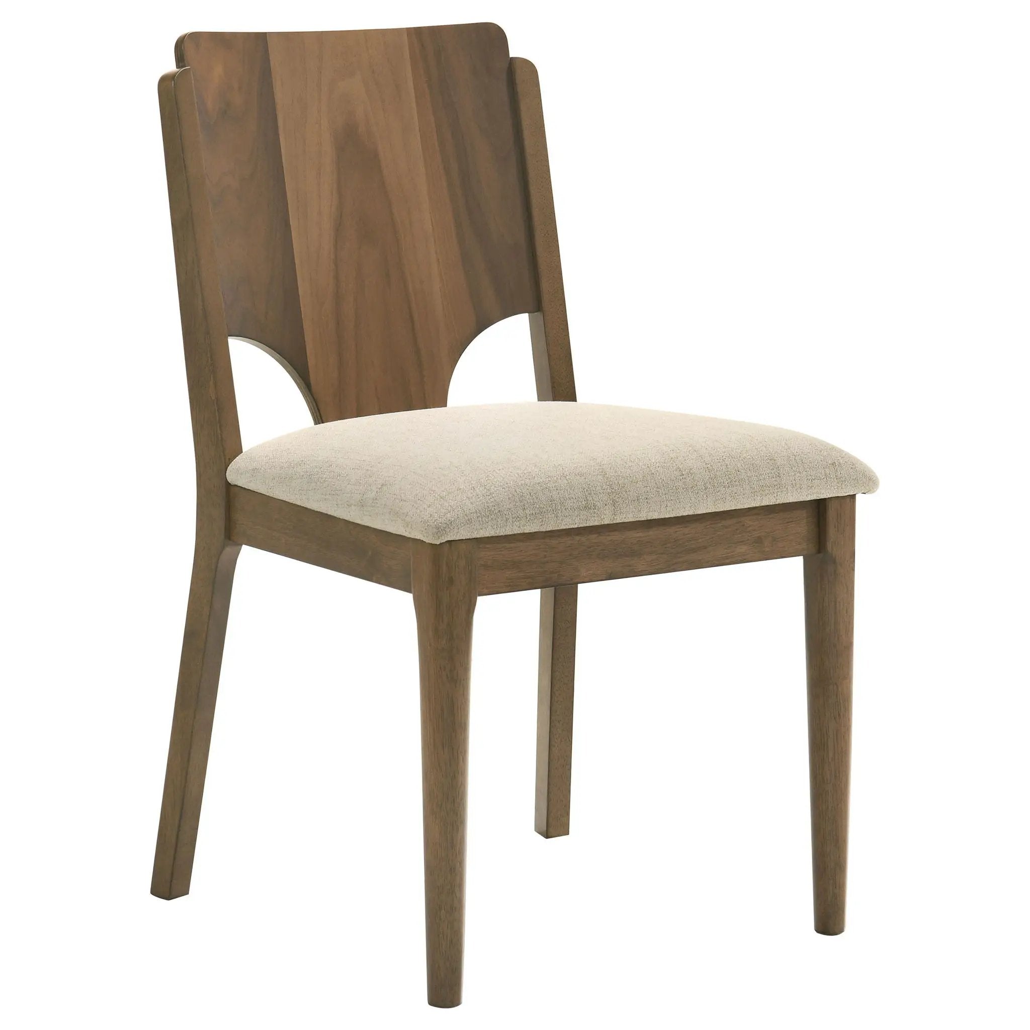 Crestmore Dining Chair Upholstered Seat Walnut (Set of 2) by Unique Piece Furniture