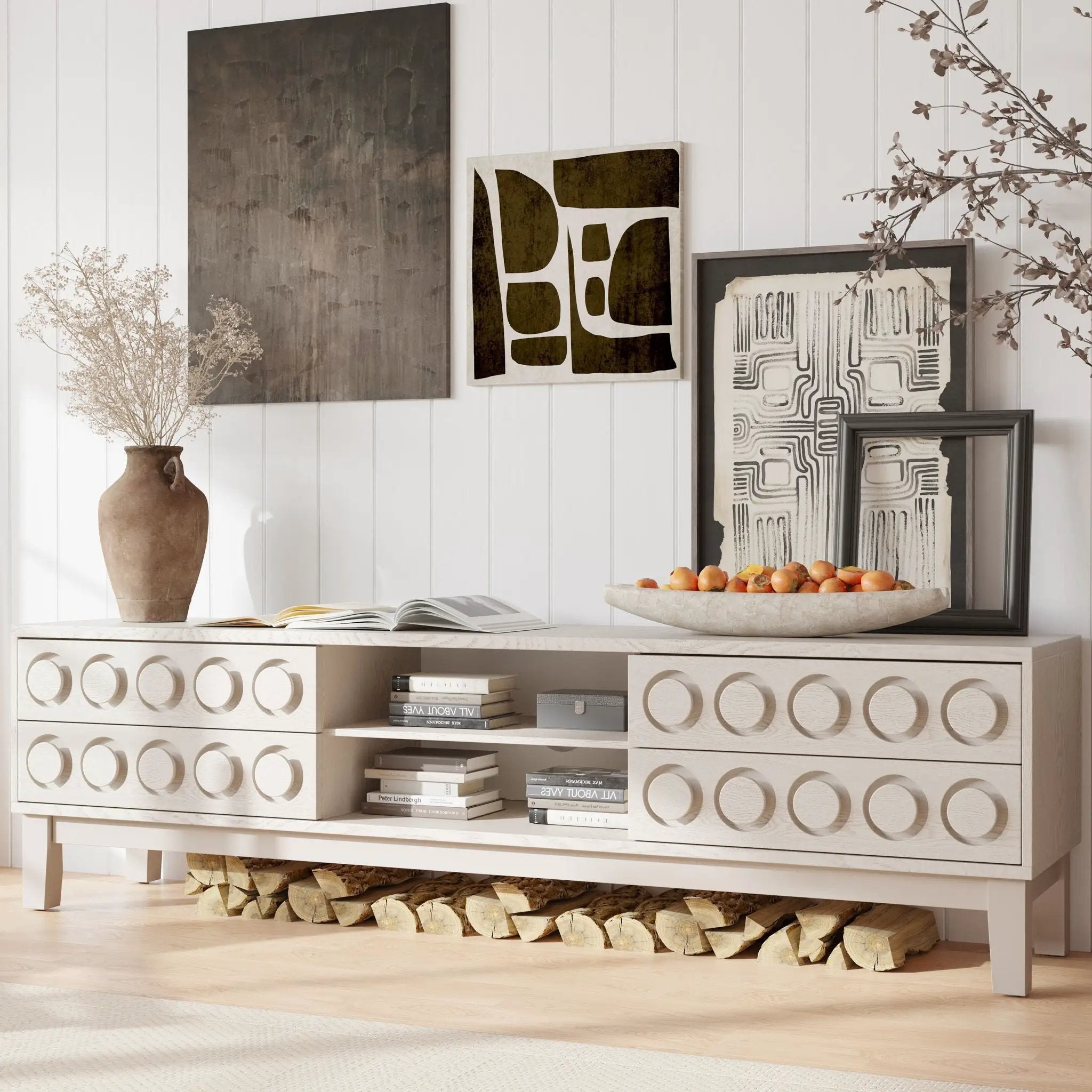 Media Console With 4 Drawers And Cable Management by HouseOfZazla