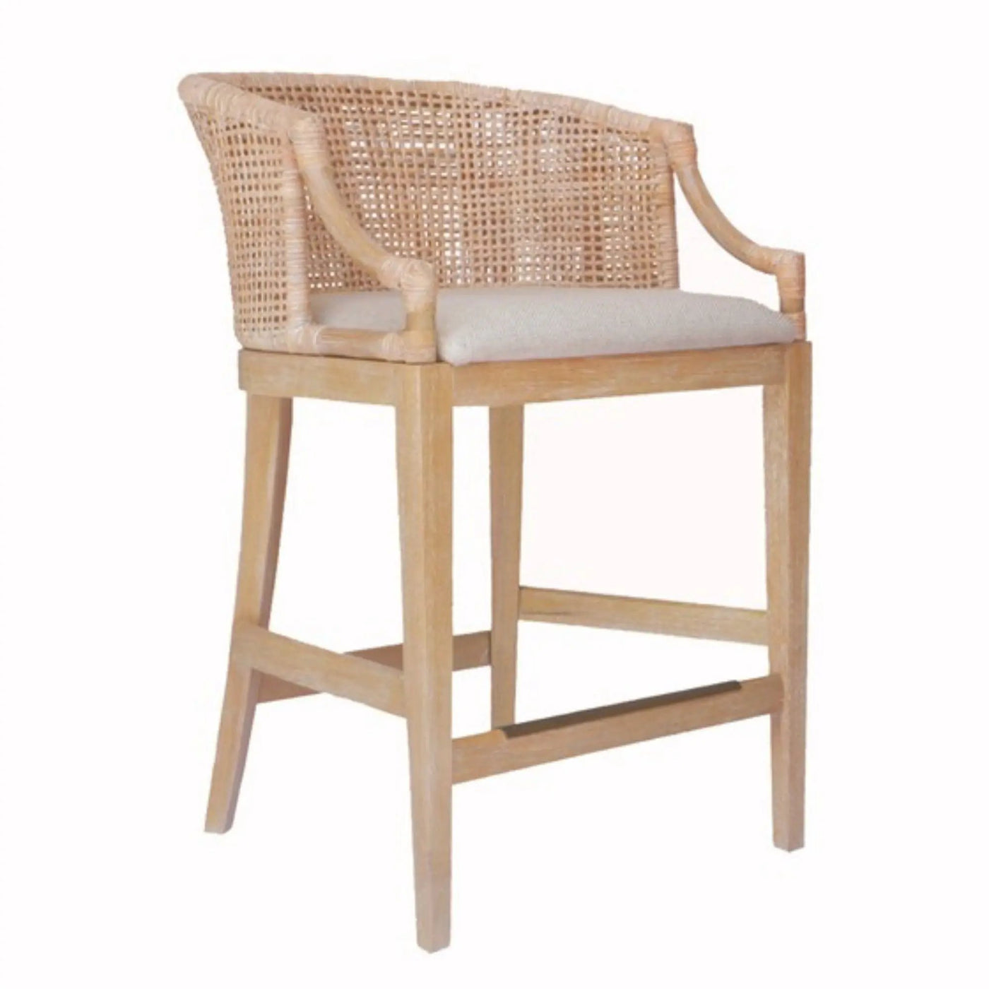 Casual Handcrafted Rattan Counter Stool by Unique Piece Furniture
