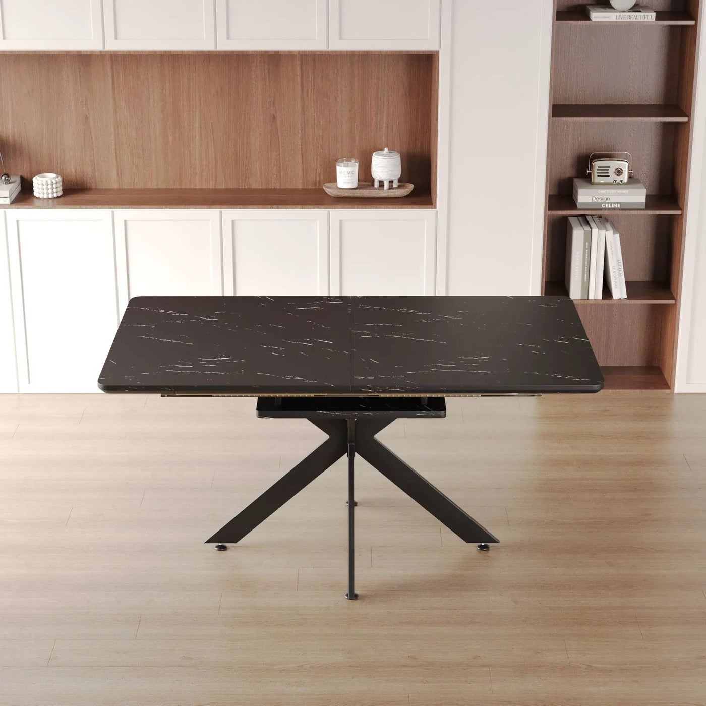 Modern Mid-Century Dining Table Set With Extendable Design by HouseOfZazla