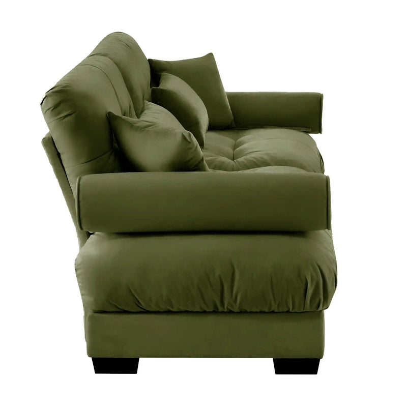 Modern Sofa With Bolstered Armrests And Pillows by HouseOfZazla