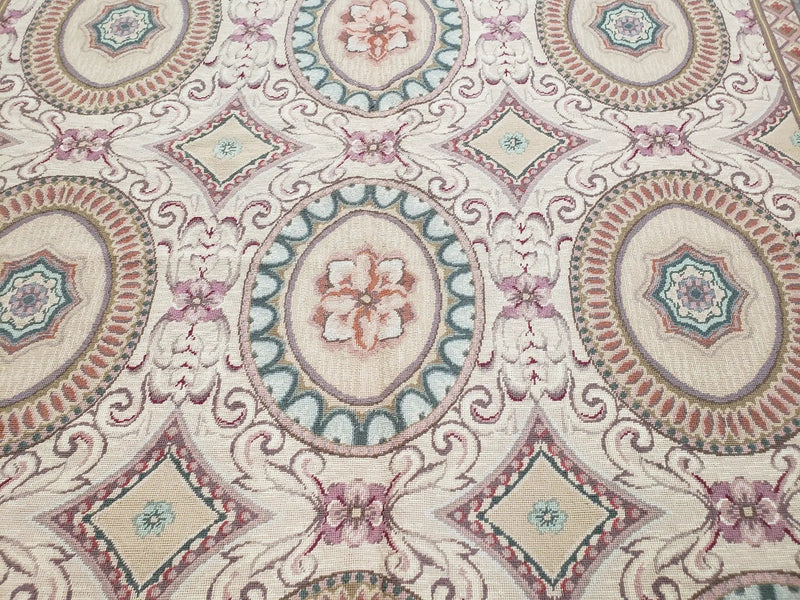 New Needlepoint Rug, 6x9 Needlepoint Carpet, Flatweave Rug, Vicotorian French European English Decor, Elegant Rug for Living Room, Handmade by Jewel Rugs