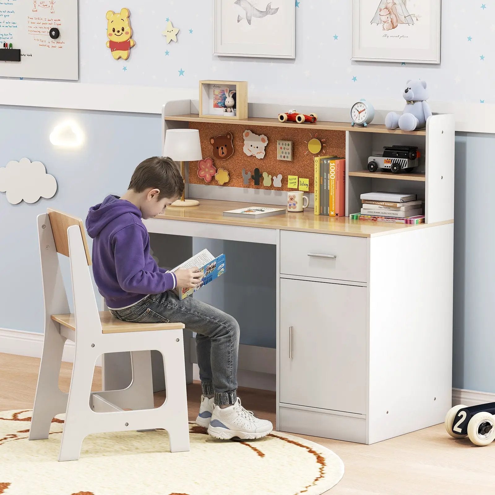 Kids Study Desk and Chair Set Student Table and Chair by DirectDeals