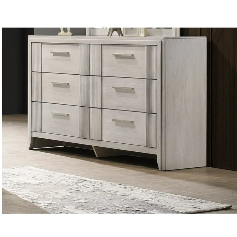 6 Drawer Storage Dresser Furniture - Antique White by Unique Piece Furniture