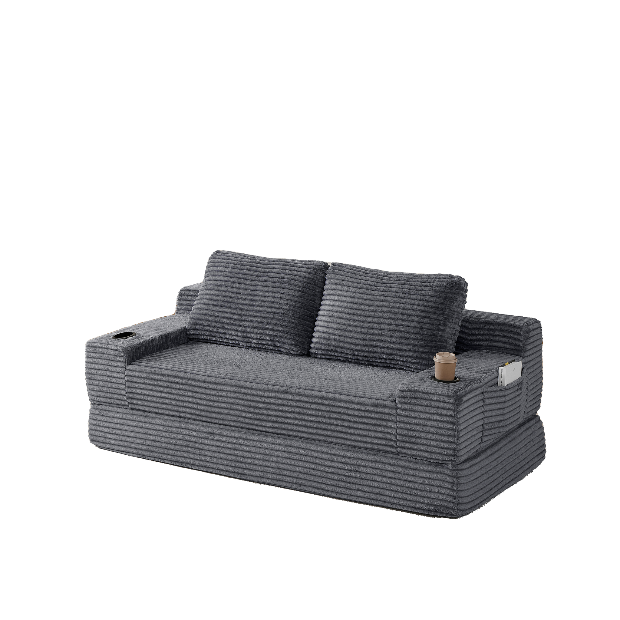 70.8-Inch Corduroy Two-In-One Sofa Bed by HouseOfZazla