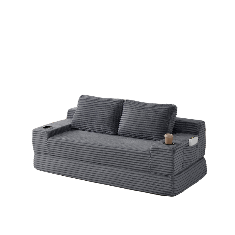 70.8-Inch Corduroy Two-In-One Sofa Bed by HouseOfZazla