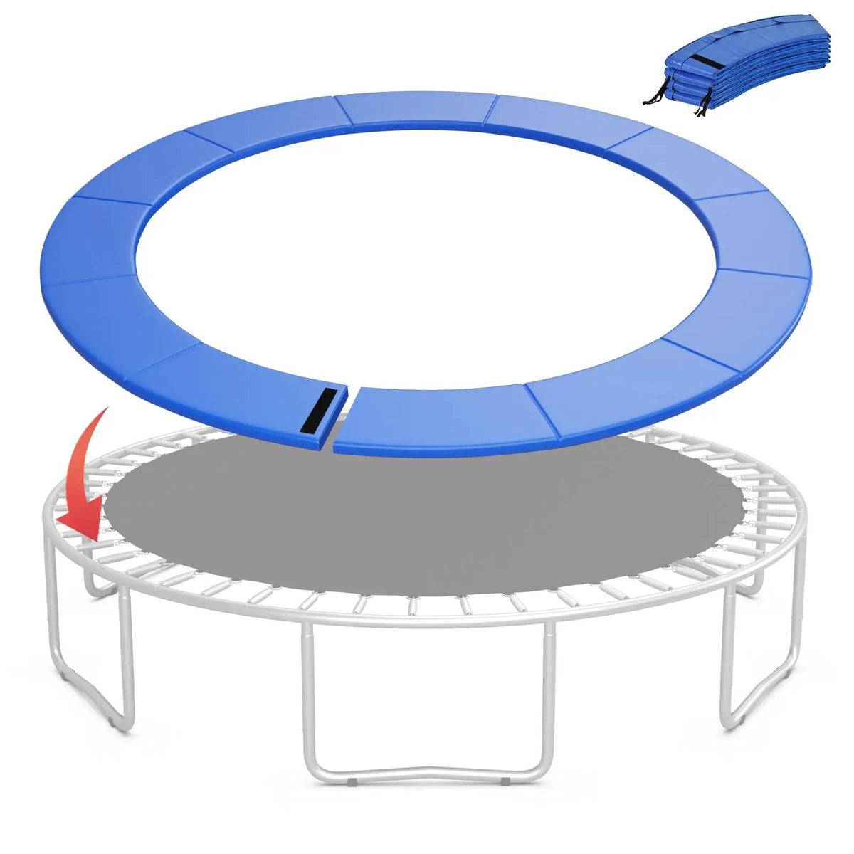 8-16 FT Trampoline Pad Replacement Safety Pad with Fixing Straps (Blue), photo 24 of 48